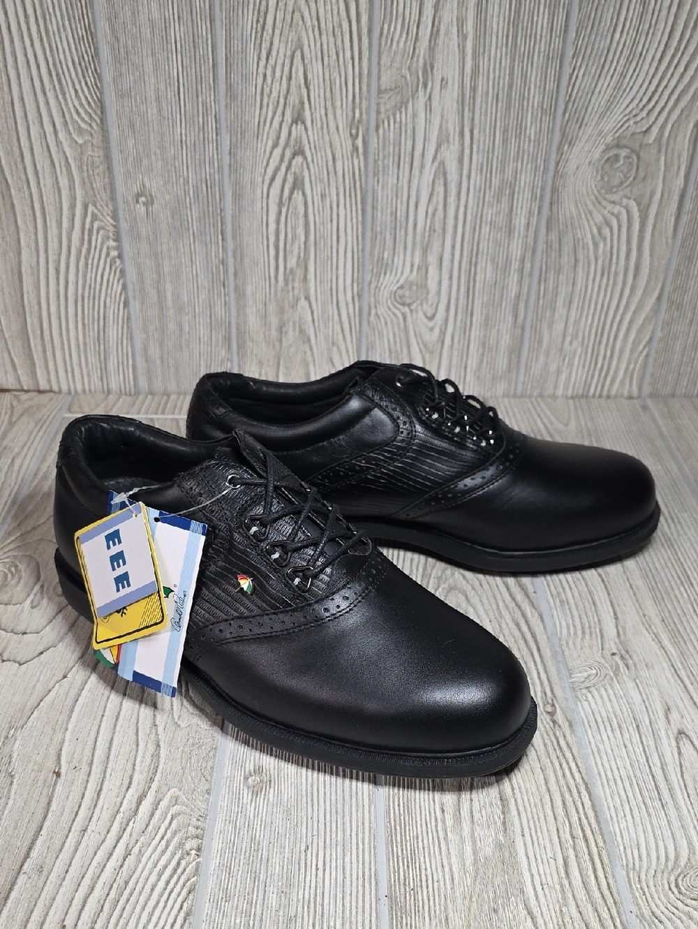 Arnold Palmer Latrobe Black Saddle Oxford Golf Shoes Mens Size 8.5EEE NWT